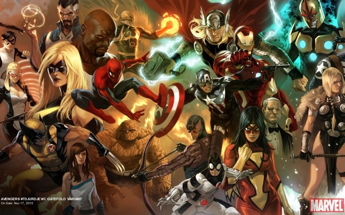 Avengers Assemble with The Thing and Wolverine