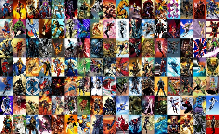 Collage of Marvel Comics Characters