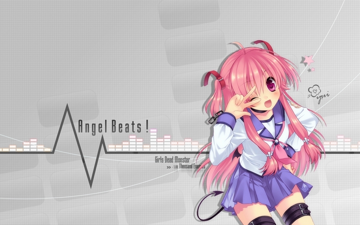 Yui from Angel Beats! with Girls Dead Monster