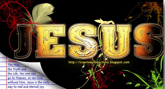 Jesus text with religious quote and website