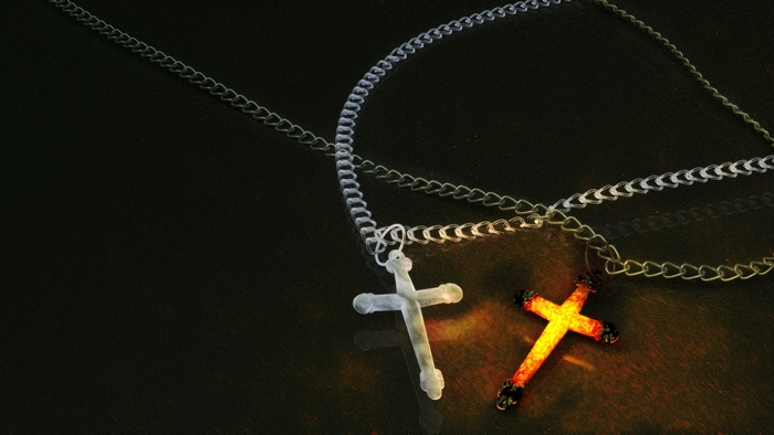 Two necklaces with crosses