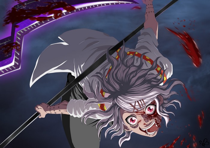 Juuzou Suzuya from Tokyo Ghoul with a scythe