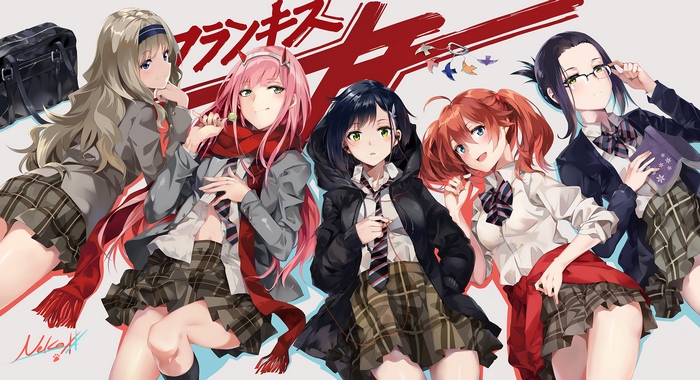 Zero Two and friends from Darling in the FranXX