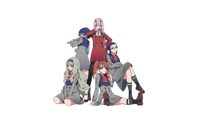 Zero Two and Squad 13 from Darling in the FranXX