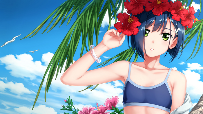 Ichigo from Darling in the FranXX on a beach