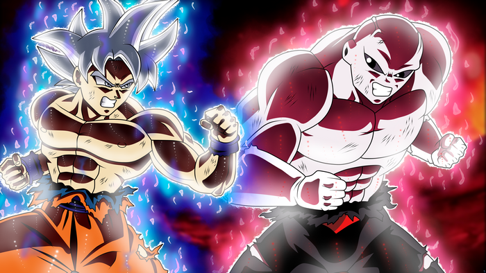 Goku Ultra Instinct vs Jiren from Dragon Ball