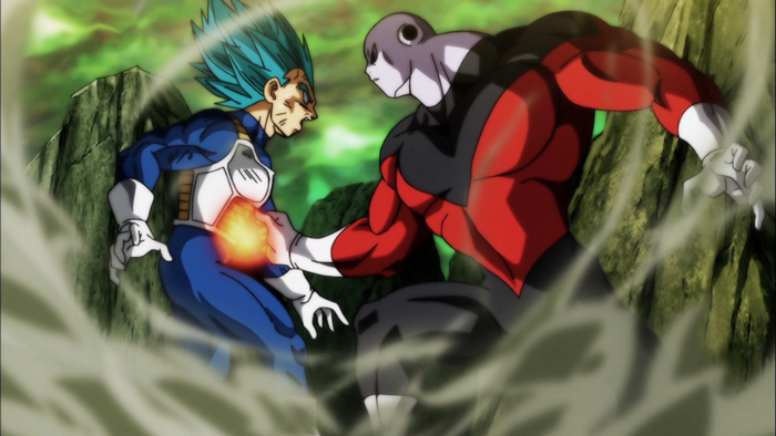 Vegeta and Jiren fighting in Dragon Ball Super