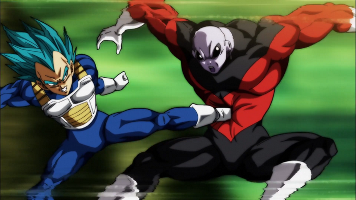 Vegeta and Jiren fighting in Dragon Ball Super