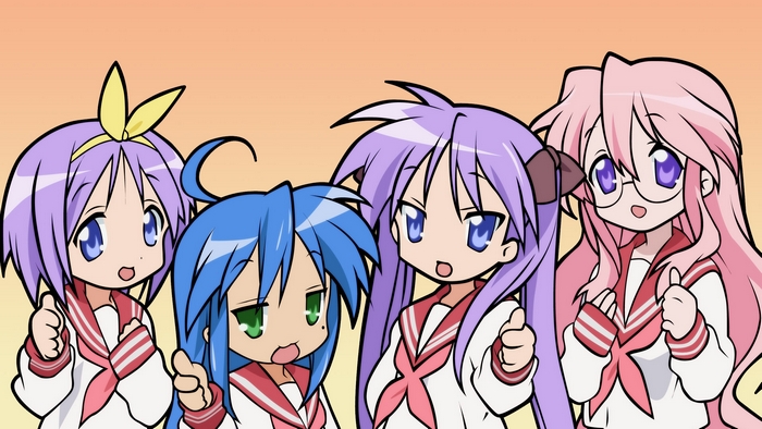 Lucky Star characters giving thumbs up