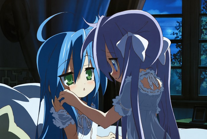 Konata Izumi and Kagami Hiiragi from Lucky Star