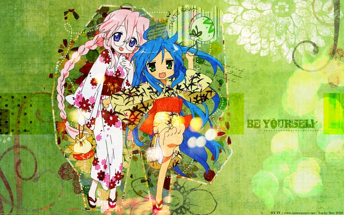 Konata Izumi and Kagami Hiiragi from Lucky Star