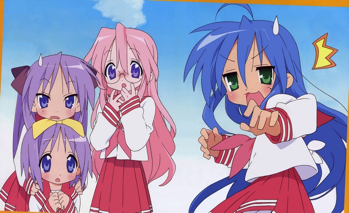 Konata Izumi and friends from Lucky Star