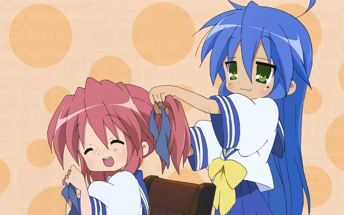 Konata Izumi and Kagami Hiiragi from Lucky Star