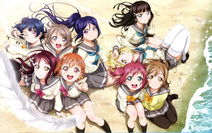 Love Live! Sunshine!! Aqours girls on a beach