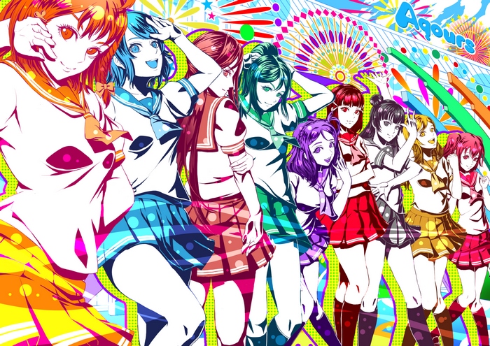 Aqours girls from Love Live! Sunshine!!