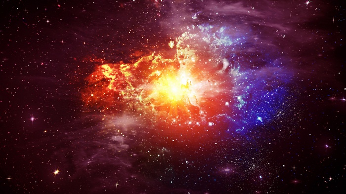 Vibrant nebula with stars in deep space