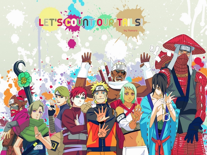Naruto characters with Killer Bee and Gaara