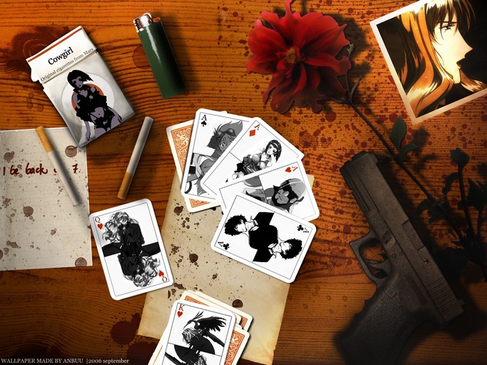 Spike Spiegel and playing cards