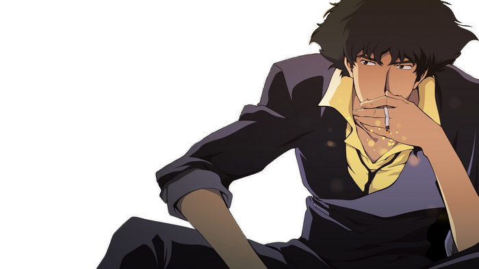 Spike Spiegel from Cowboy Bebop smoking