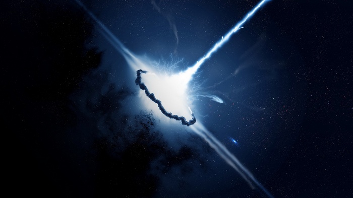 Cosmic event with bright light and dark matter