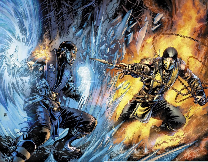 Intense Battle Between Scorpion and Sub-Zero