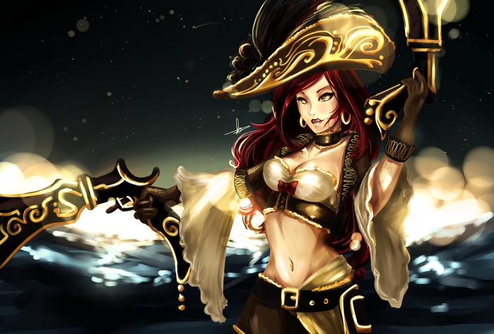 Miss Fortune from League of Legends with pistols