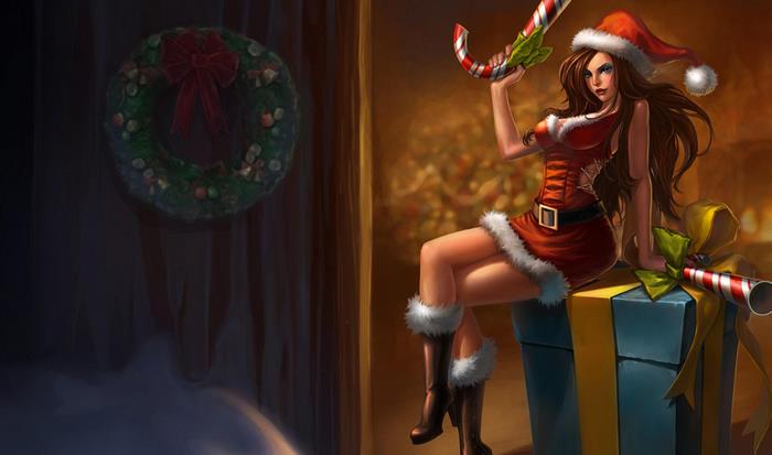 Miss Fortune from League of Legends in Christmas attire