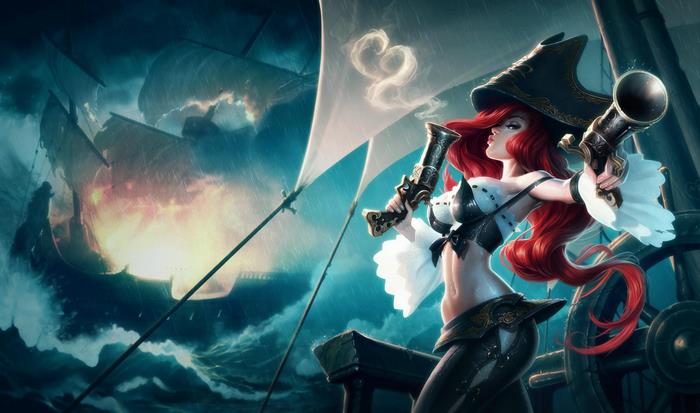 Miss Fortune on a Stormy Pirate Ship