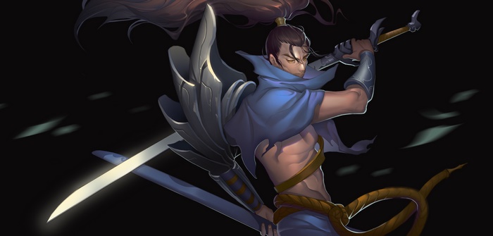 Yasuo from League of Legends with swords