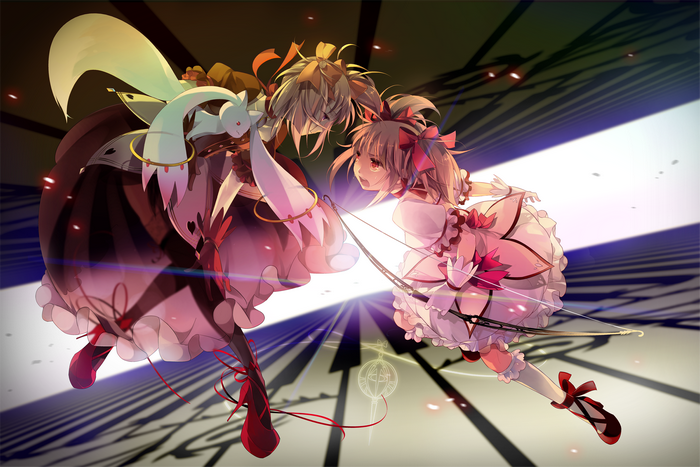Madoka Kaname and Kyubey from Puella Magi Madoka Magica