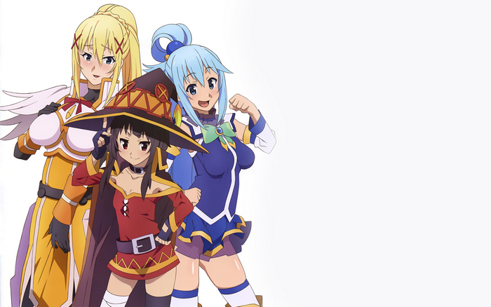 Aqua, Darkness, and Megumin from KonoSuba
