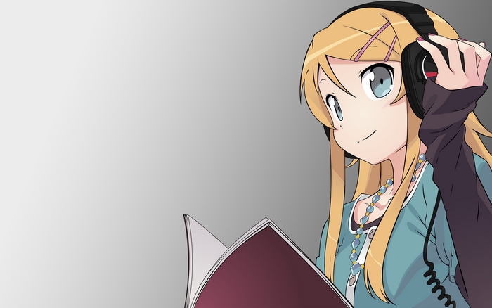 Kirino Kousaka with Headphones and Book