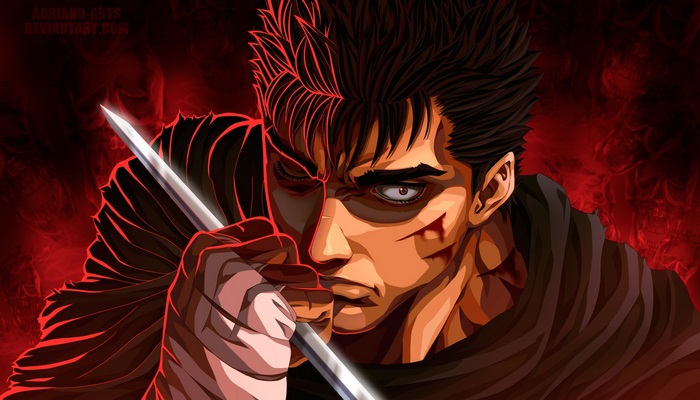 Guts from Berserk holding a sword