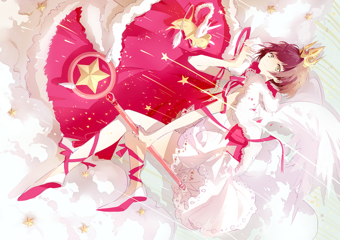 Keroberos from Card Captor Sakura with a girl