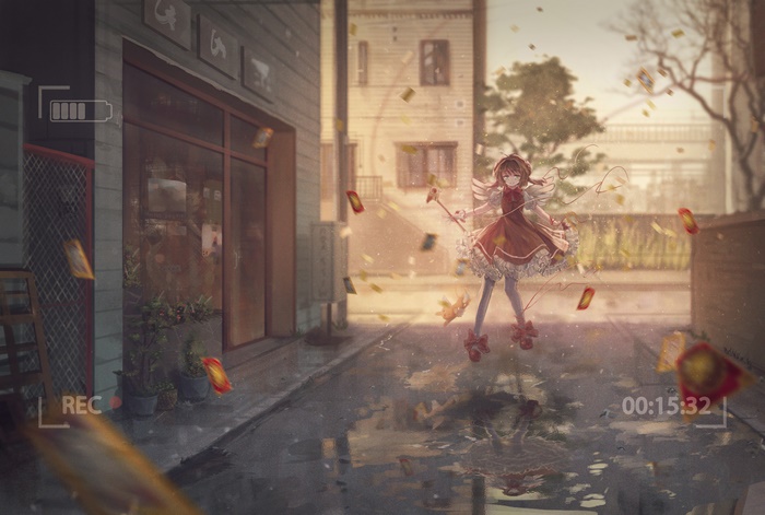 Keroberos from Card Captor Sakura in a street