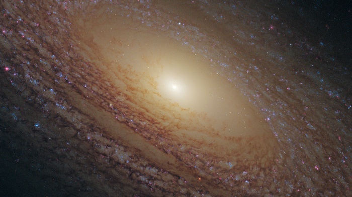 A spiral galaxy with a bright central bulge