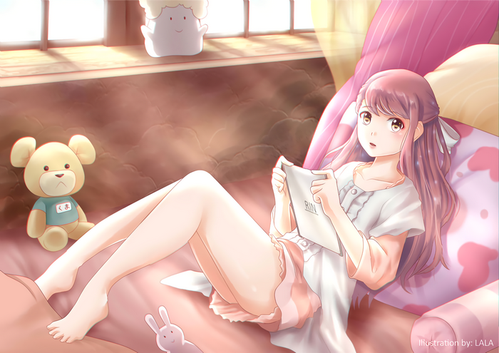 Rin from Shelter reading a book