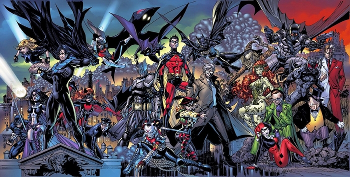 Batman Family and Villains in Gotham City
