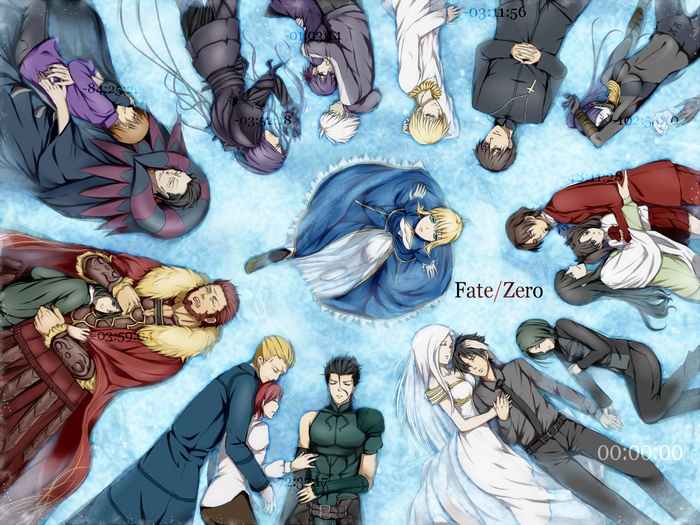 Characters from Fate/Zero lying down