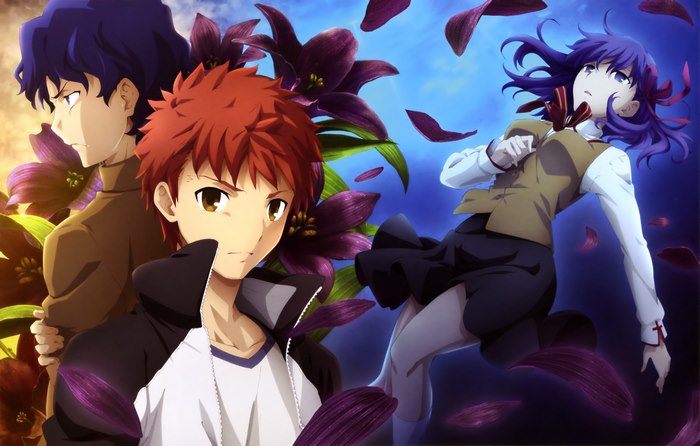 Shirou Emiya, Shinji Matou, and Sakura Matou from Fate/stay night
