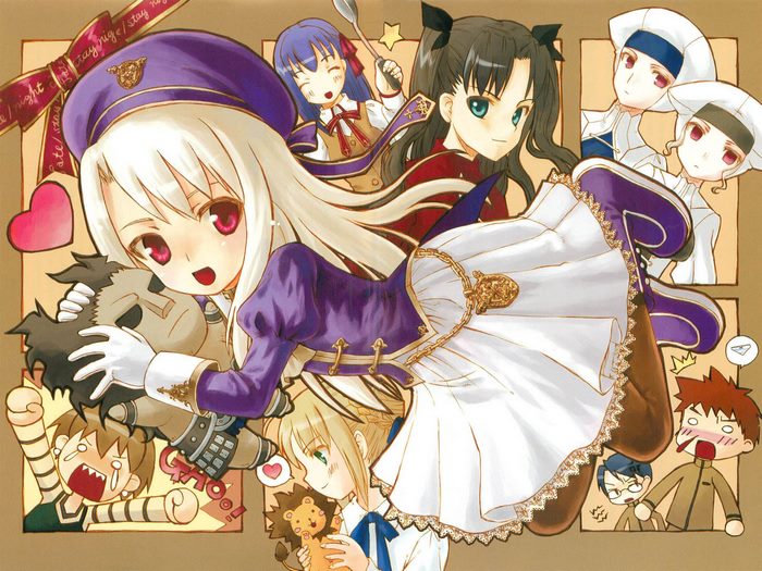 Illyasviel von Einzbern, Sakura Matou, Rin Tohsaka, Saber, and others