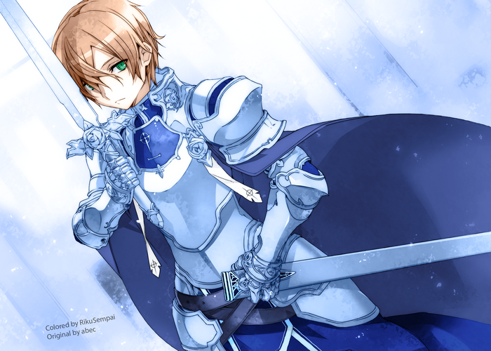 Eugeo from Sword Art Online holding swords
