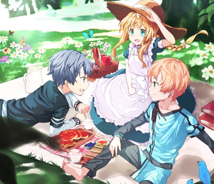 Eugeo and friends having a picnic
