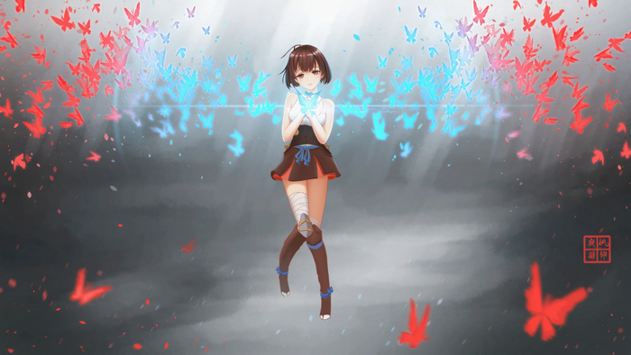Mumei from Kabaneri of the Iron Fortress with butterflies