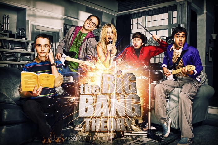 The Big Bang Theory Cast with Instruments
