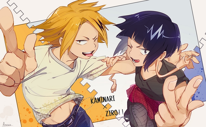 Denki Kaminari and Kyoka Jiro from My Hero Academia