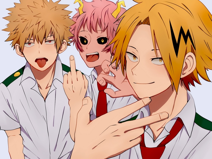 Denki Kaminari and Friends Playful Gestures