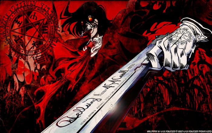 Alucard from Hellsing with a gun