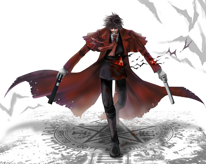 Alucard from Hellsing with guns
