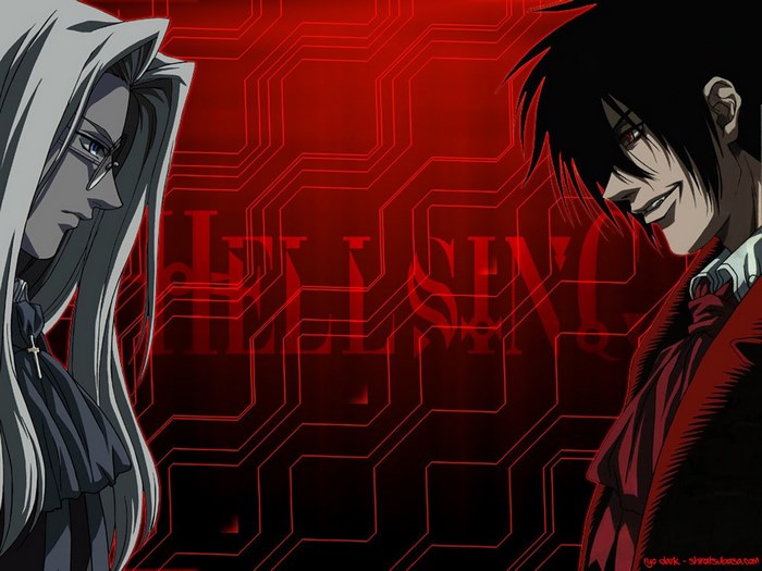 Integra Fairbrook Wingates Hellsing and Alucard from Hellsing